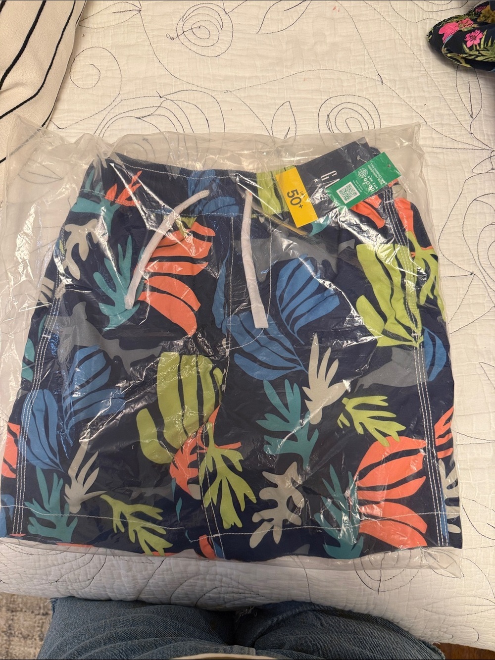 NWT Gap Navy Blue Lime Green Orange Kids Swim Shorts Boys 8
